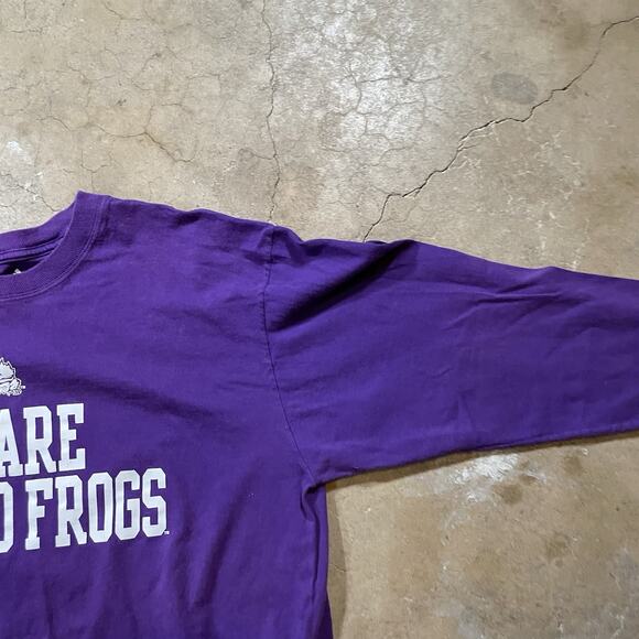 TCU Horned Frogs Long Sleeve Purple Shirt Adidas Large - Picture 3 of 7
